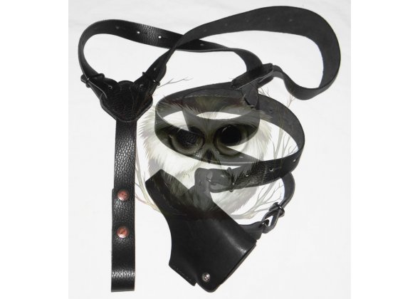 Кобура ПМ оперативная, кожаный крест (кирза), черная