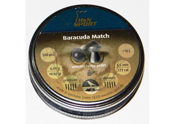 Пуля 4,5 мм Baracuda Match, 0,69 гр, 500 шт