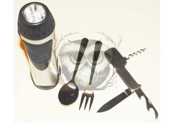 Набор подарочный Фонарь+нож+вилка+ложка