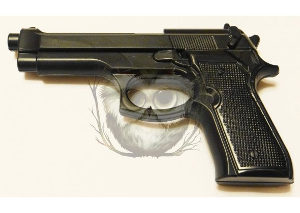 Пистолет резиновый, тренировочный, Beretta 92FS, черный
