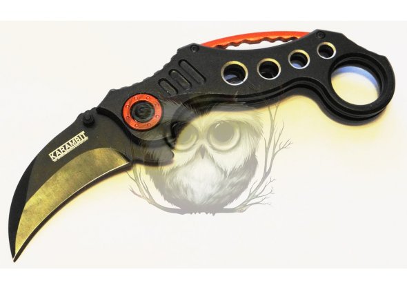 Нож складной Karambit красно-черный