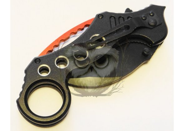 Нож складной Karambit красно-черный