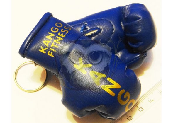 Брелока - перчатки бокс KANGO, кожа, синие