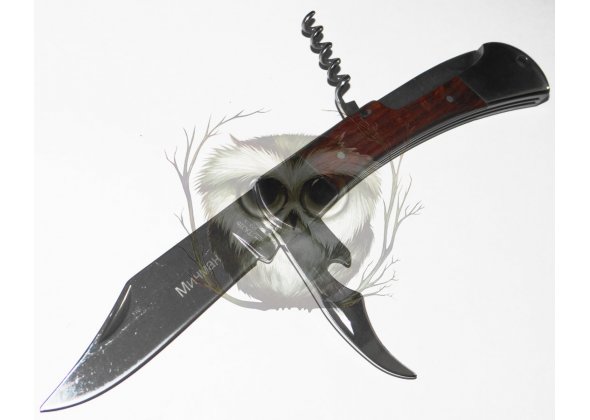 Нож складной Мичман 65х13, 2 лезвия+штопор