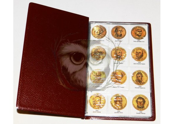 Альбом 110х170 мм, Президентские 1$  монеты с фото, до 2016 г.