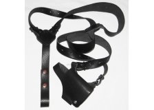 Кобура ПМ оперативная, кожаный крест (кирза), черная