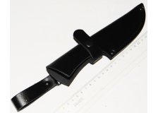 Чехол для ножа 110х35мм с застежкой, кожа, черный