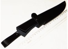 Чехол для ножа 140х35мм с застежкой, кожа, черный