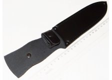 Чехол для ножа 150х35мм с застежкой, кожа, черный, обоюдка