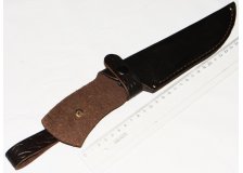 Чехол для ножа 170х40мм с застежкой, кожа, коричневый